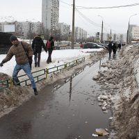 Большая лужа в Строгино